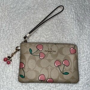 Coach Cherry Heart Wristlet NWT